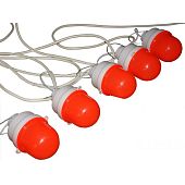 Фонарь гирлянда сигнальная осветительная дорожная ФС-12 100 Метров ШАГ 2 метра 56 штук Аккумулятор