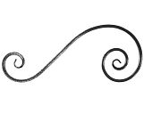 Кованый элемент ковки металлический орнамент Волюта Т10-460-190-120