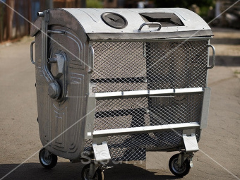 Евроконтейнер для ТБО оцинкованный сетчатый для ПЭТ-ТАРЫ 1100 литров