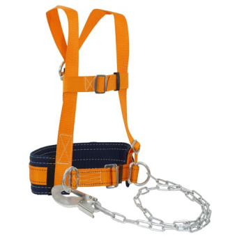 Страховочная привязь удерживающая система строп ремень пояс монтажный УС 2 ГД цепь