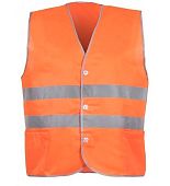 Жилет светоотражающий сигнальный оранжевый на пуговицах 1А 124281-2014