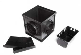 Дождеприемник Аквасток 300х300 в сборе с решеткой корзиной